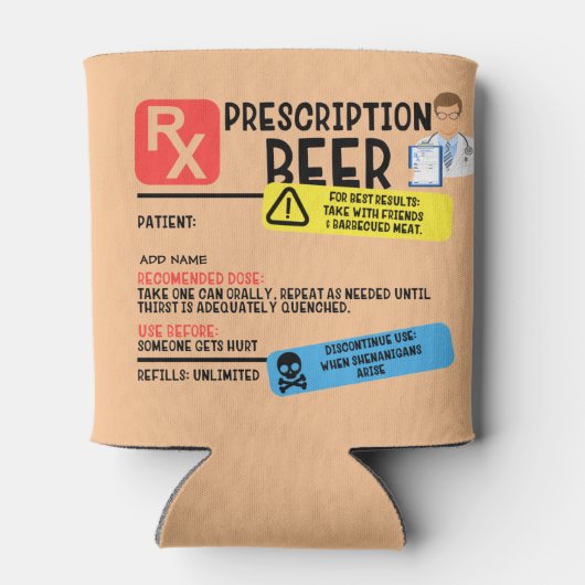 Funny Prescription Beer Koelbox Blikjeskoeler (Achterkant)