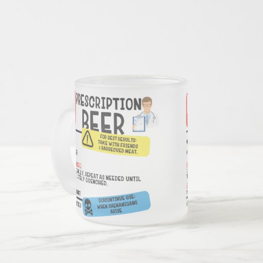 Funny Prescription Beer Mok (Voorkant links)