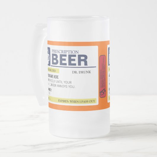 Funny Prescription Beer Mok (Voorkant links)