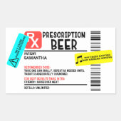 Funny Prescription Beer Warning Label Persoonlijk (Voorkant)