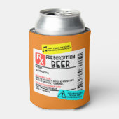 Funny Prescription Beer Warning Label Persoonlijk Blikjeskoeler (Blikje Voorkant)