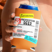 Funny Prescription Beer Warning Label Persoonlijk Blikjeskoeler