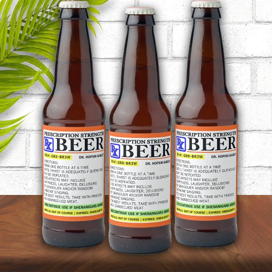 Funny Prescription Bier Etiket