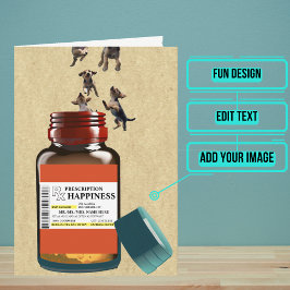 Funny Prescription Bottle of Puppies Verjaardag Kaart
