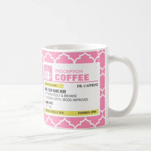 Funny Prescription Coffee Mok met Monogram (Rechts)