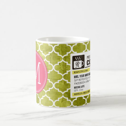 Funny Prescription Coffee Mok met Monogram (Center)