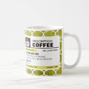 Funny Prescription Coffee Mok met Monogram
