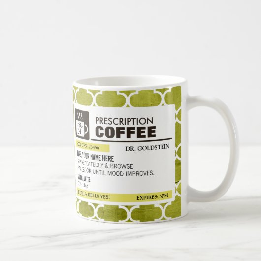 Funny Prescription Coffee Mok met Monogram (Rechts)