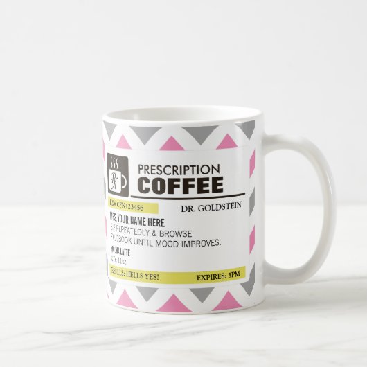 Funny Prescription Coffee Mok met Monogram (Rechts)