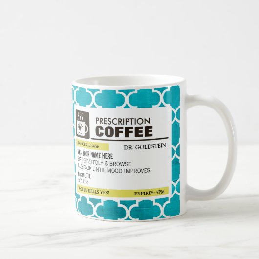 Funny Prescription Coffee Mok met Monogram (Rechts)