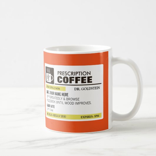 Funny Prescription Coffee Mok met Monogram (Rechts)