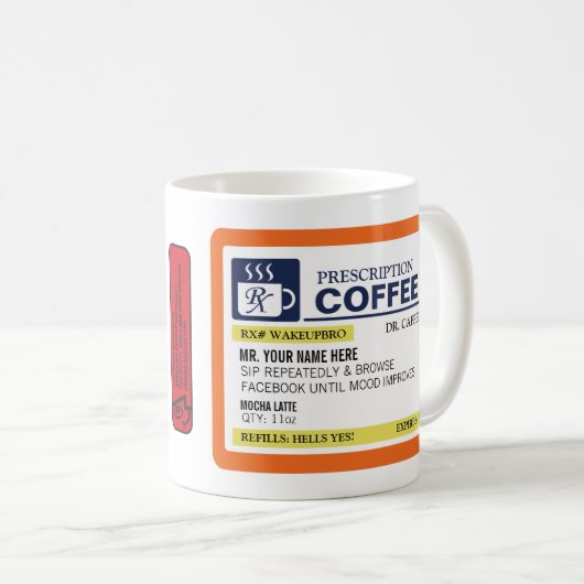 Funny Prescription Coffee Mok (recht) (Voorkant rechts)