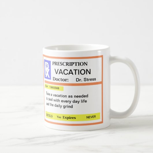 Funny Prescription Coffee Mugs Koffiemok (Rechts)