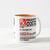 Funny Prescription Coffee Tweekleurige Koffiemok (Voorkant rechts)