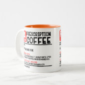Funny Prescription Coffee Tweekleurige Koffiemok (Voorkant links)