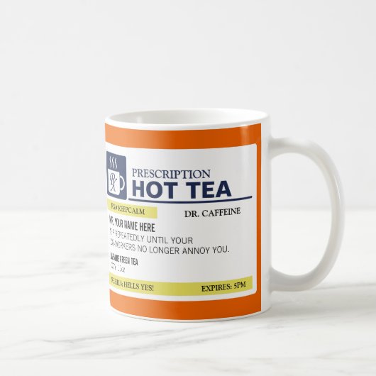 Funny Prescription Hot Tea Koffiemok (Rechts)
