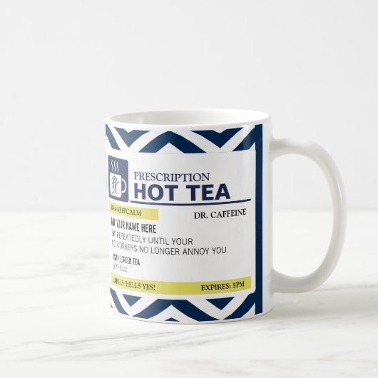 Funny Prescription Hot Tea met aangepast monogram Koffiemok (Rechts)
