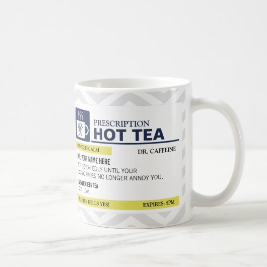 Funny Prescription Hot Tea met aangepast monogram Koffiemok (Rechts)