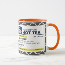 Funny Prescription Hot Tea met aangepast monogram Mok