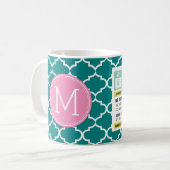 Funny Prescription Hot Tea met Custom Monogram Koffiemok (Voorkant links)