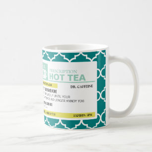 Funny Prescription Hot Tea met Custom Monogram Koffiemok