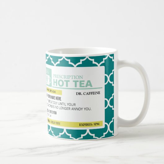 Funny Prescription Hot Tea met Custom Monogram Koffiemok (Rechts)