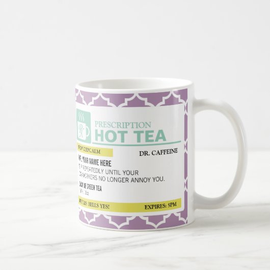 Funny Prescription Hot Tea met Custom Monogram Koffiemok (Rechts)