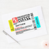 Funny Prescription Koffee Label op maat (Envelop)