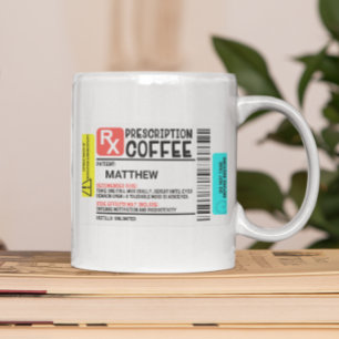 Funny Prescription Koffee Label op maat