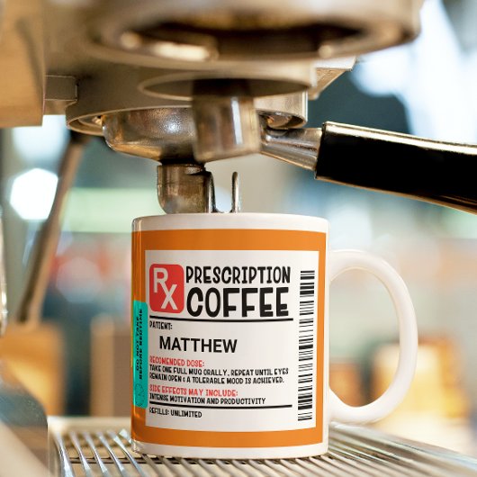 Funny Prescription Koffee Label op maat Koffiemok