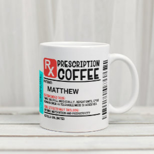 Funny Prescription Koffee Label op maat Reisbeker