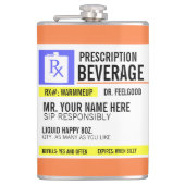Funny Prescription Label 8 oz. Beverage Flask Heupfles (Voorkant)