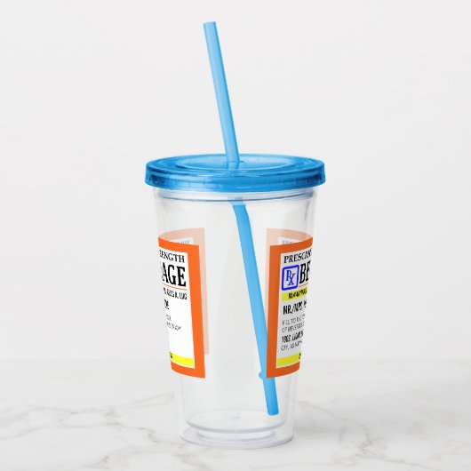 Funny Prescription Label Acryl Drinkbeker (Links)