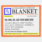 Funny Prescription Label Fleece Deken (Voorkant (Horizontaal))