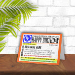 Funny Prescription Label Happy Birthday Greeting Kaart<br><div class="desc">Kute het wenskaart van de verjaardag met een volledig gebied van de sjabloon op de voorzijde voor u om het volledig uniek te maken. Kaart is leeg binnenin voor je eigen persoonlijke bericht.</div>