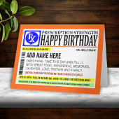 Funny Prescription Label Happy Birthday Greeting Kaart