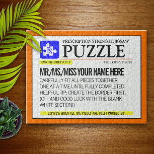Funny Prescription Label Persoonlijk Legpuzzel