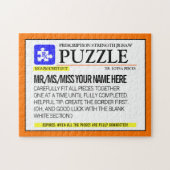 Funny Prescription Label Persoonlijk Legpuzzel (Horizontaal)