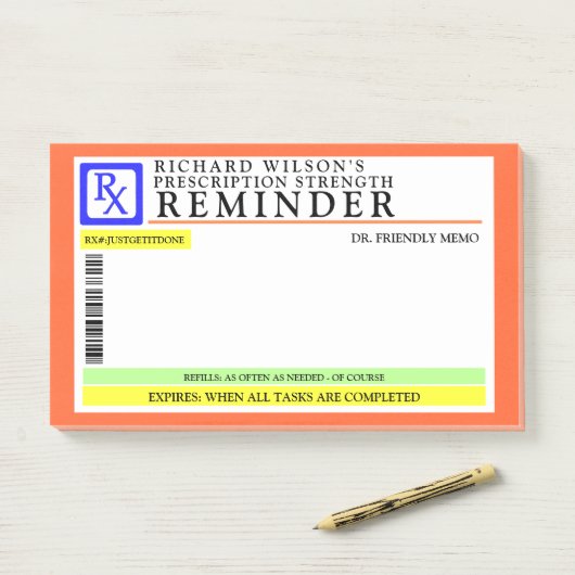 Funny Prescription Label Post-it® Notes (Op bureau)