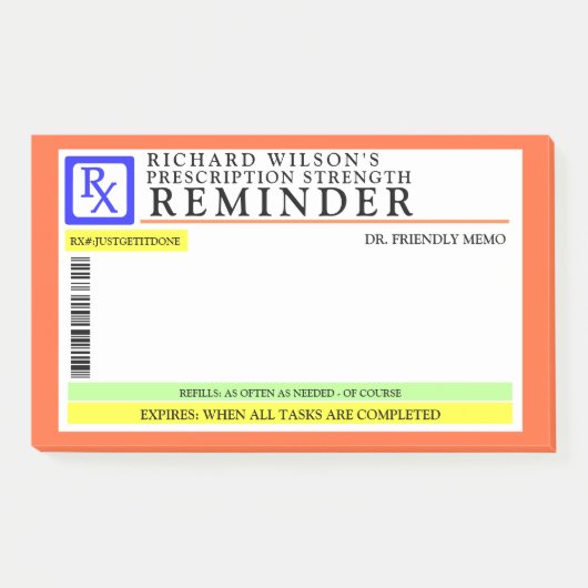 Funny Prescription Label Post-it® Notes (Voorkant)