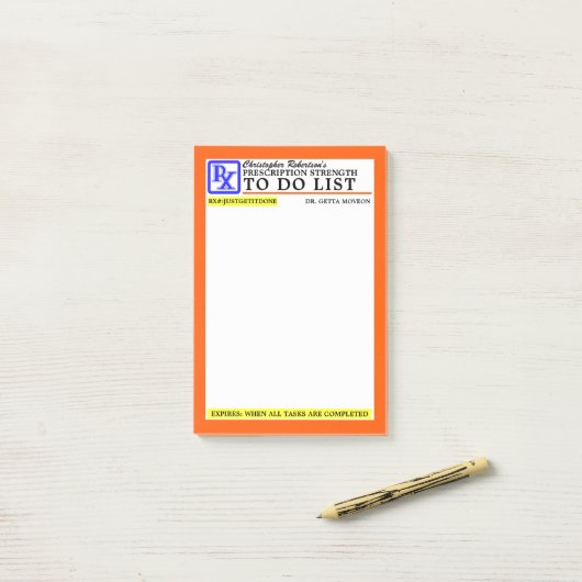 Funny Prescription Label Post-it® Notes (Op bureau)