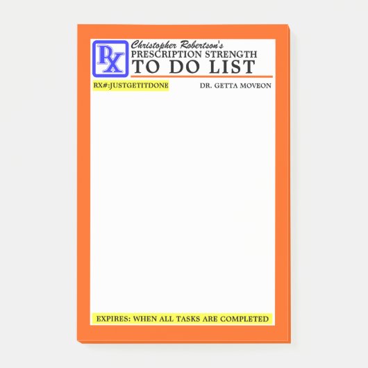 Funny Prescription Label Post-it® Notes (Voorkant)
