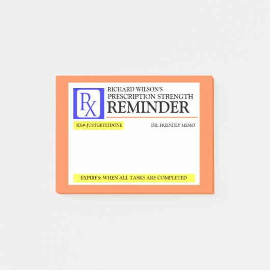 Funny Prescription Label Post-it® Notes (Voorkant)