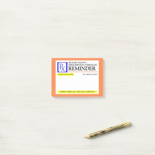 Funny Prescription Label Post-it® Notes (Op bureau)
