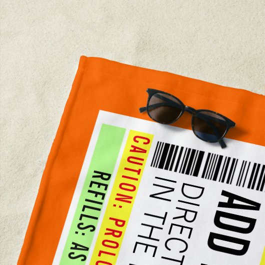 Funny Prescription Label Strandlaken (In situ)