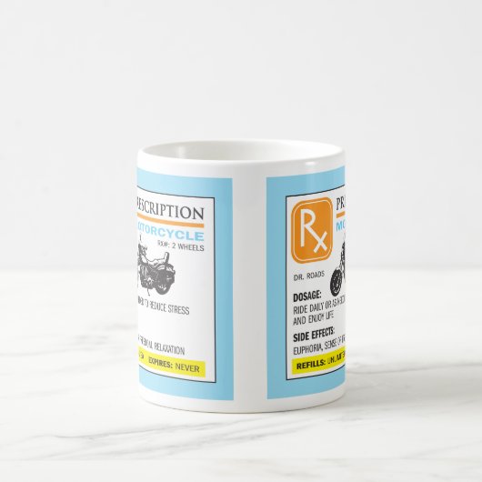 Funny Prescription Motorcycle Mok (Center)