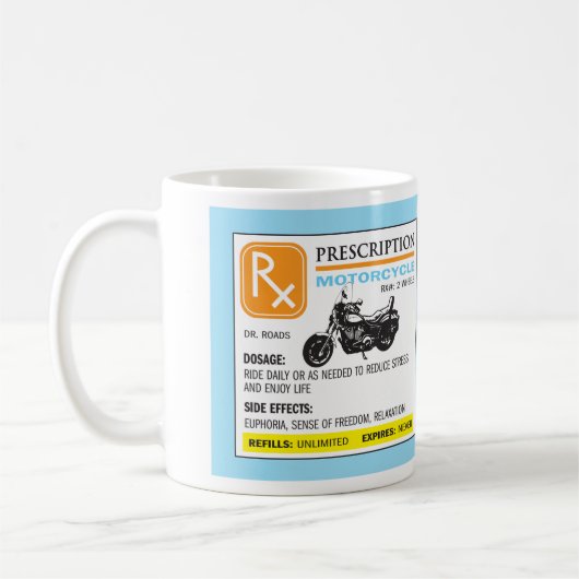 Funny Prescription Motorcycle Mok (Links)