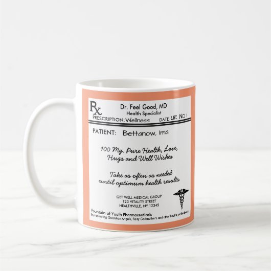 Funny Prescription Pad RX Koffiemok (Links)