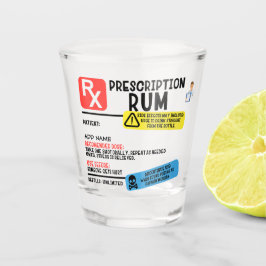 Funny Prescription Rum Shot glass Glas
