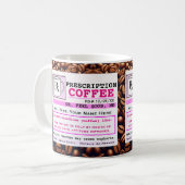 Funny Prescription RX Coffee Mok (Voorkant links)